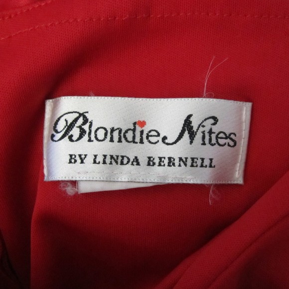 Near Vintage Blondie Nites Red Satin Strapless Cocktail Dress - 9 - Picture 3 of 7